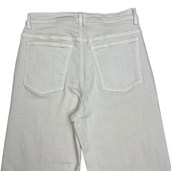 Khaite Jeans Womens Size 30x29 White Danielle High Rise Straight Denim - Picture 5 of 9